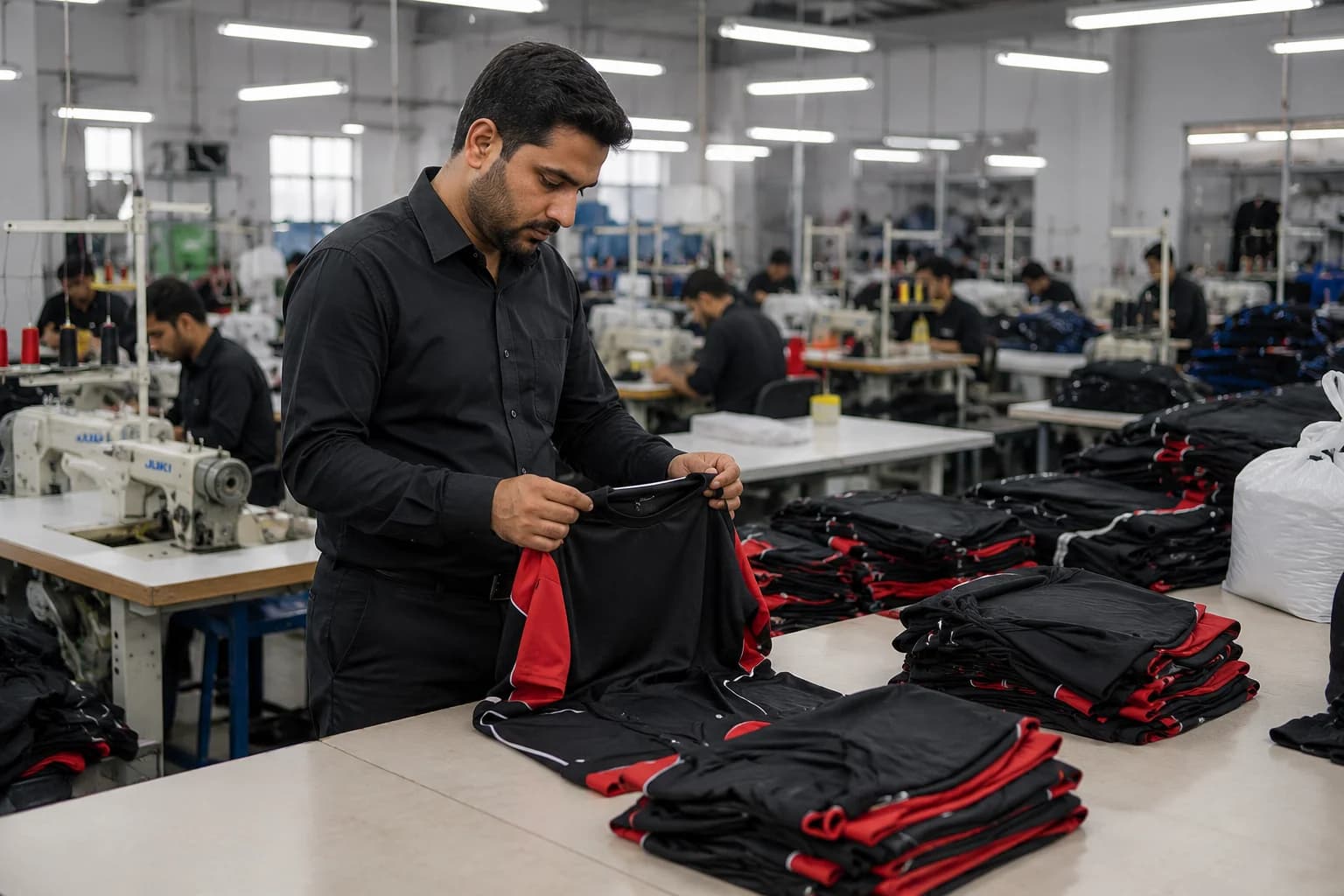 Checking bulk garments against the approved sample