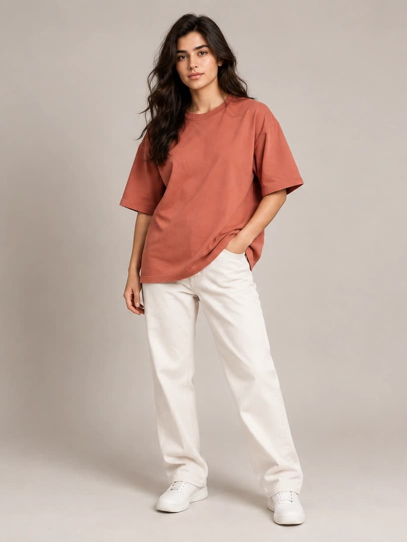 Oversized boxy tee cut for streetwear labels