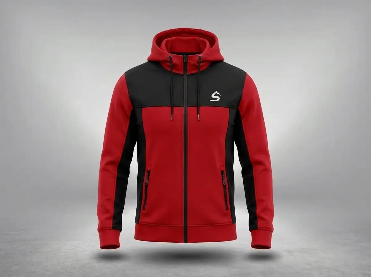 Kangaroo pocket construction on a custom sports hoodie