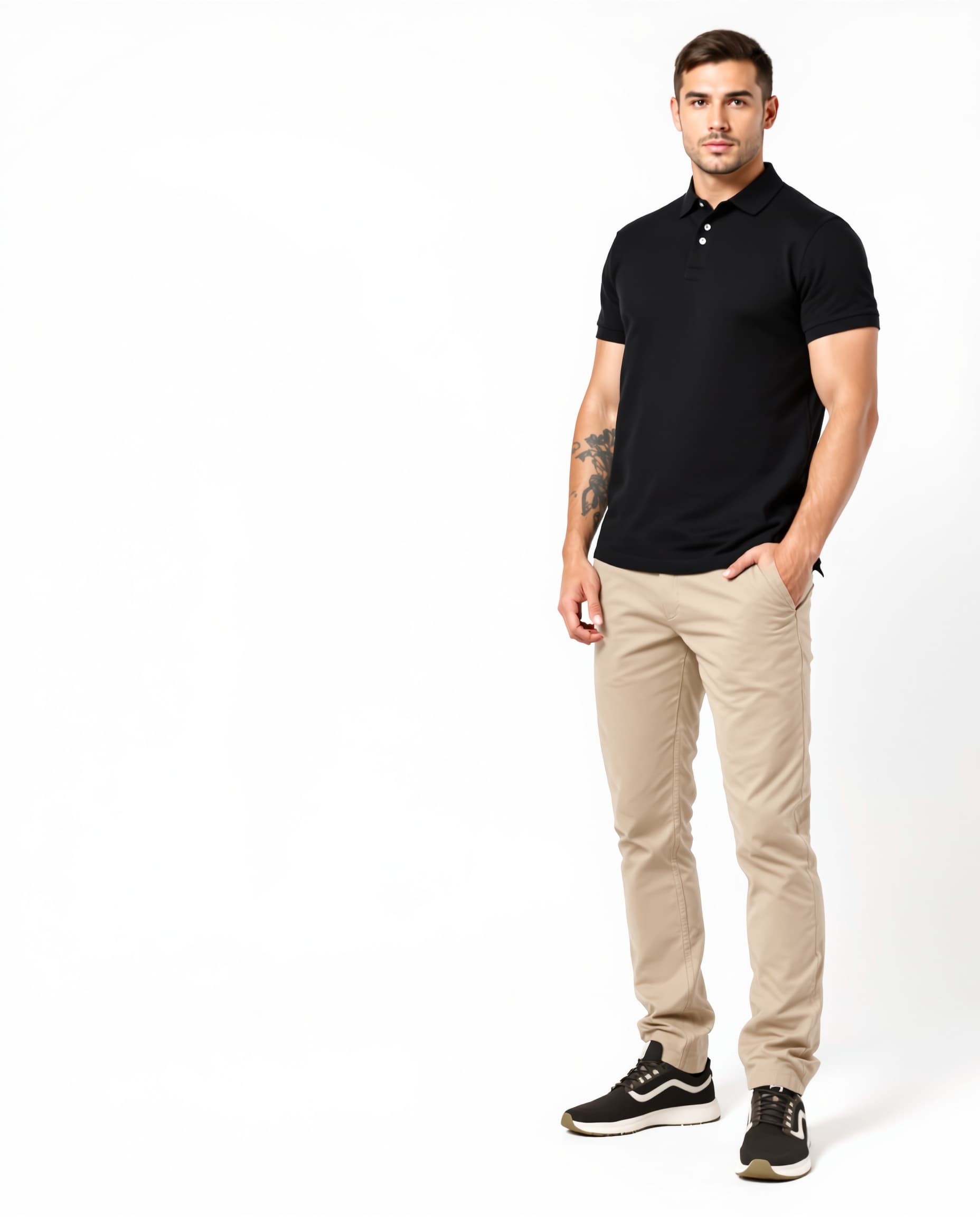 Model wearing polo - sales-ready photography