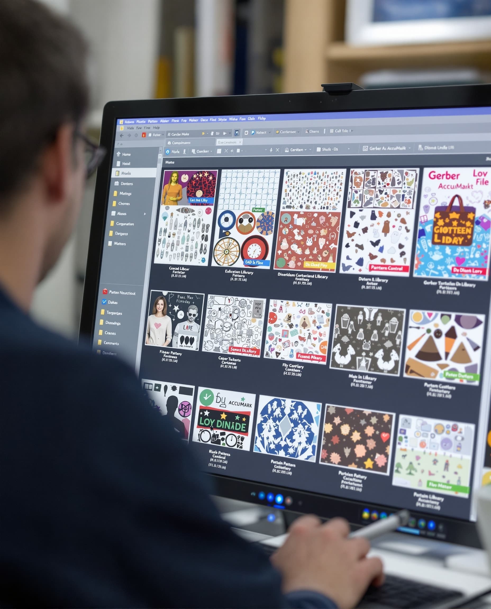 Approved styles stored in a digital CAD pattern library