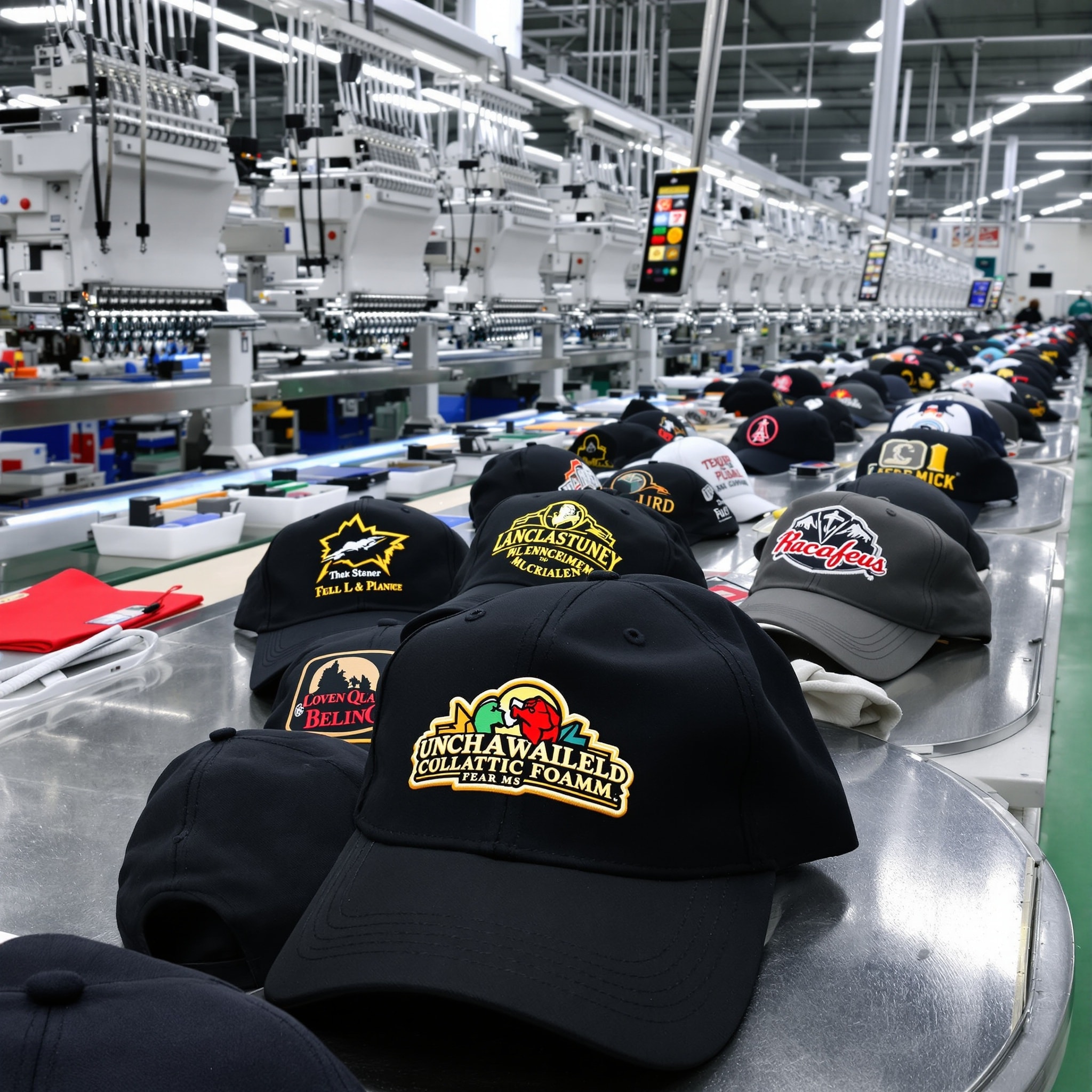 Embroidered Caps Production