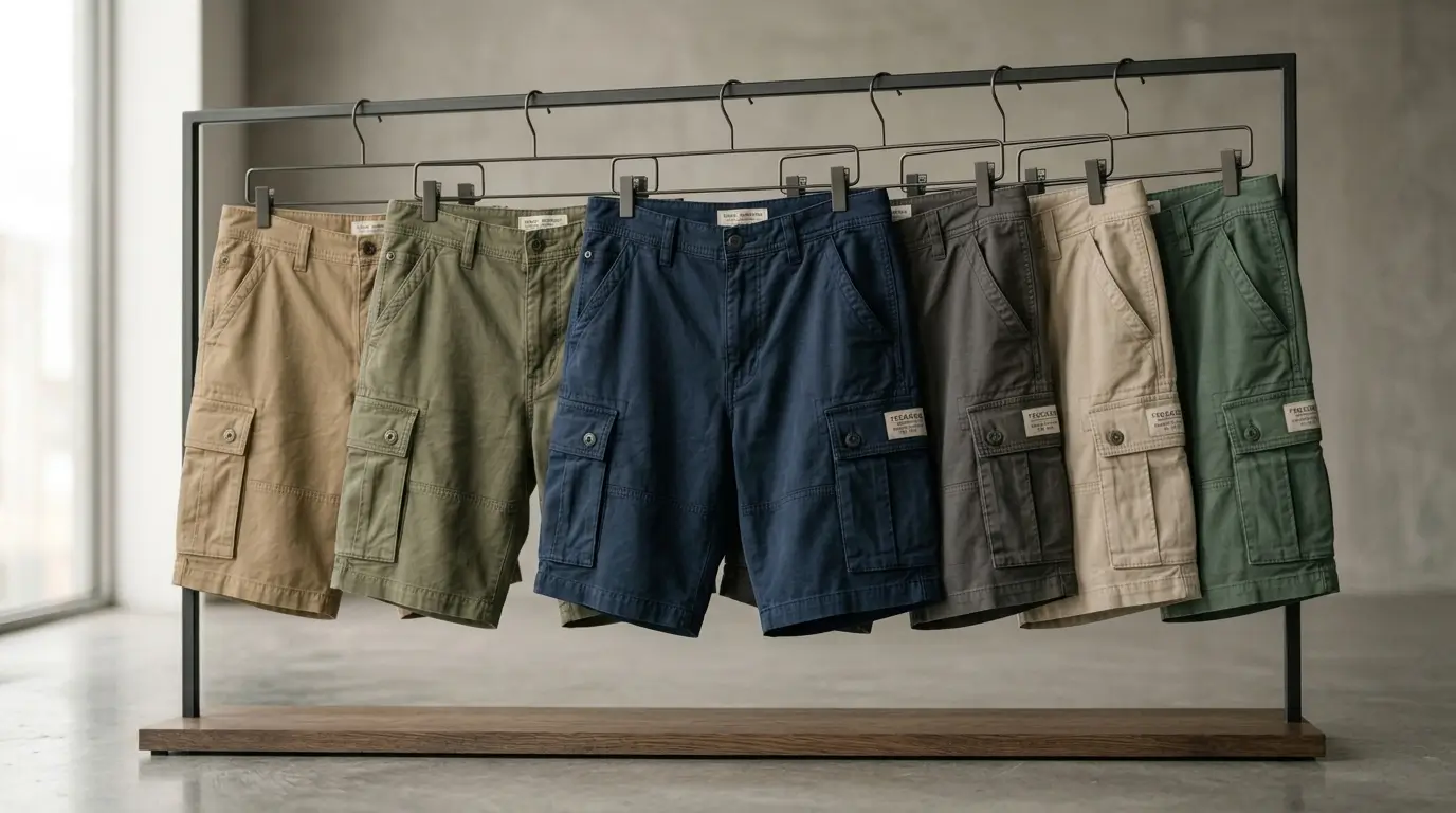 Casual cotton-twill cargo shorts with flap pockets