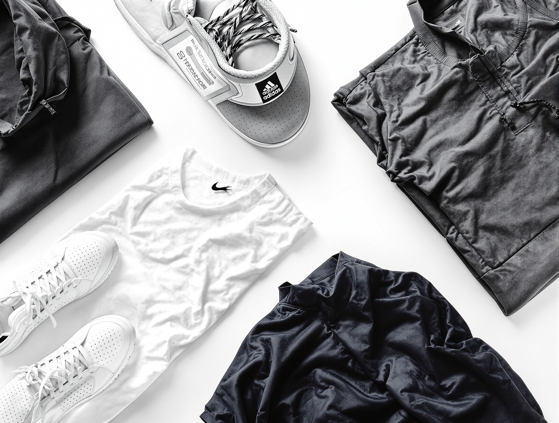 Sports apparel packshots - consistent lighting, clear details